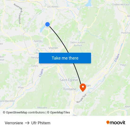 Verroniere to Ufr Phitem map