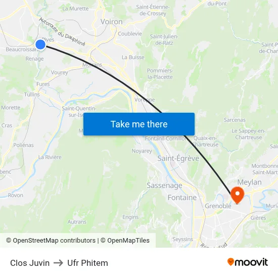 Clos Juvin to Ufr Phitem map