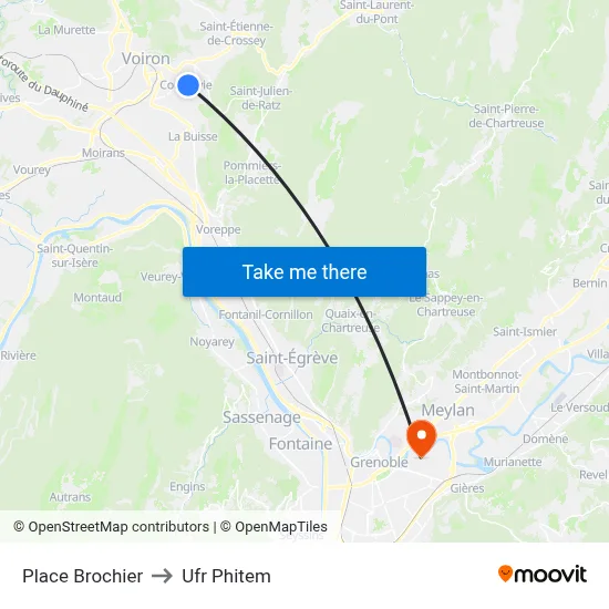 Place Brochier to Ufr Phitem map