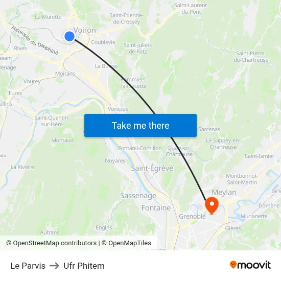 Le Parvis to Ufr Phitem map