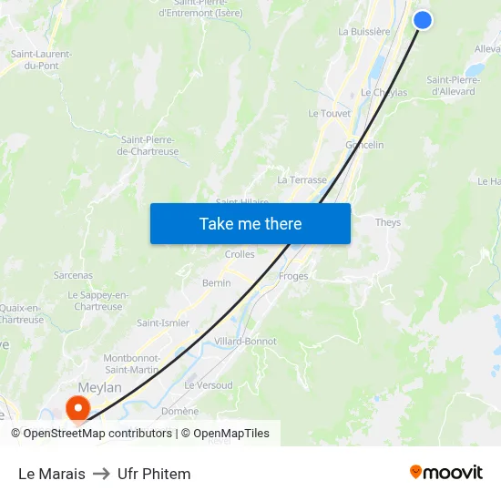 Le Marais to Ufr Phitem map