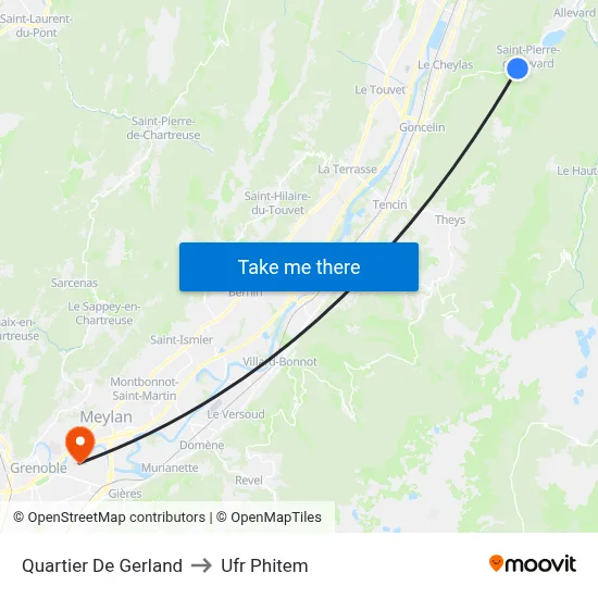 Quartier De Gerland to Ufr Phitem map