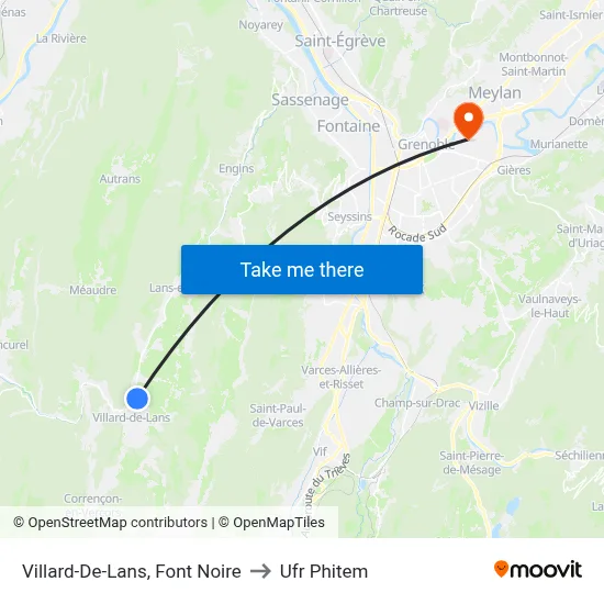Villard-De-Lans, Font Noire to Ufr Phitem map