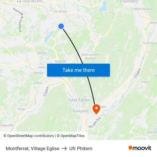 Montferrat, Village Eglise to Ufr Phitem map