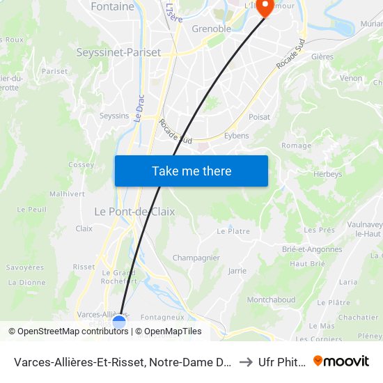 Varces-Allières-Et-Risset, Notre-Dame De Lachal to Ufr Phitem map