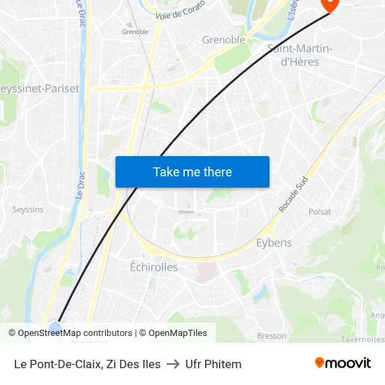 Le Pont-De-Claix, Zi Des Iles to Ufr Phitem map