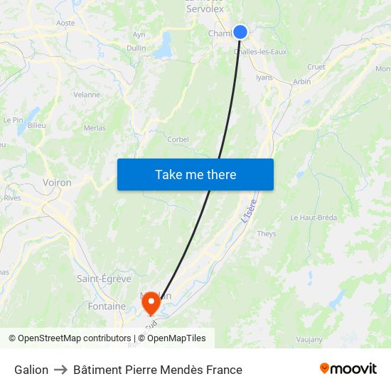 Galion to Bâtiment Pierre Mendès France map