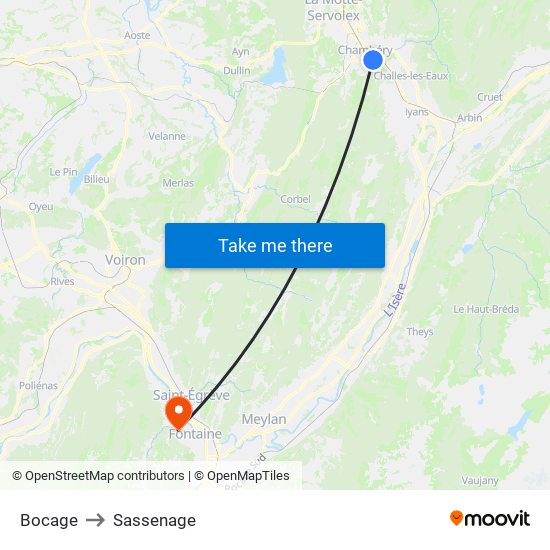 Bocage to Sassenage map