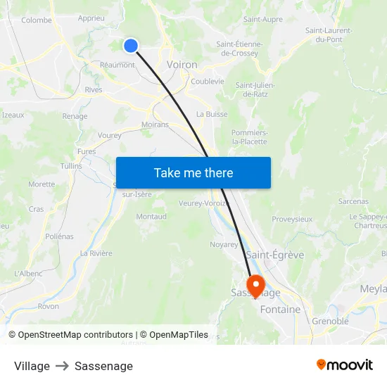 Village to Sassenage map