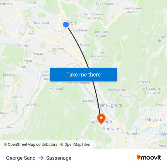 George Sand to Sassenage map