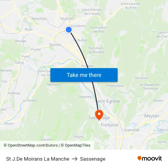 St J.De Moirans La Manche to Sassenage map