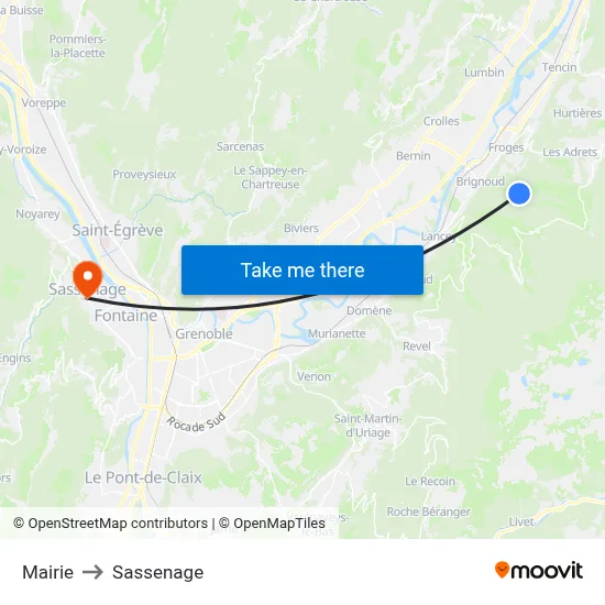 Mairie to Sassenage map