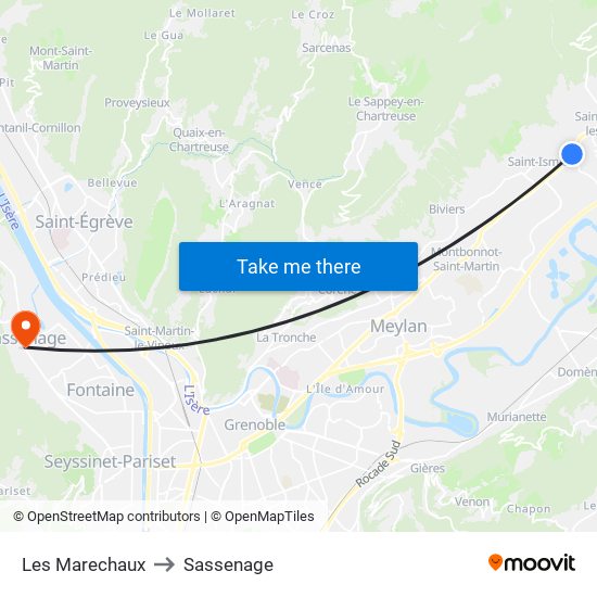 Les Marechaux to Sassenage map