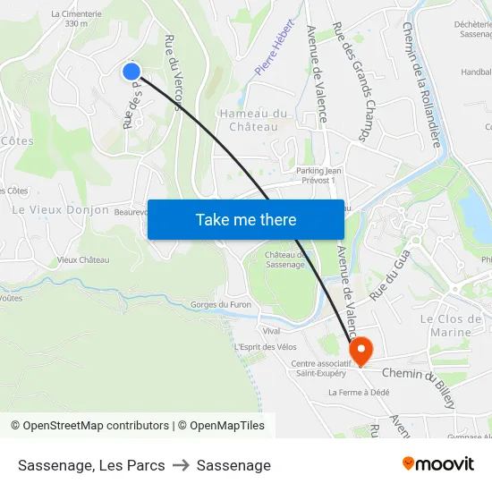 Sassenage, Les Parcs to Sassenage map