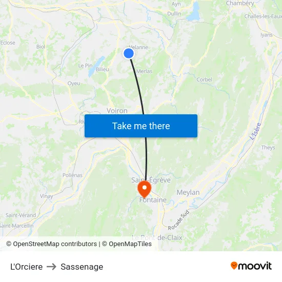 L'Orciere to Sassenage map