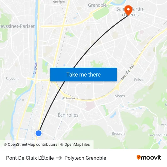 Pont-De-Claix L'Étoile to Polytech Grenoble map