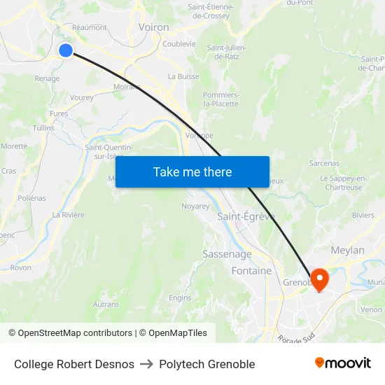College Robert Desnos to Polytech Grenoble map