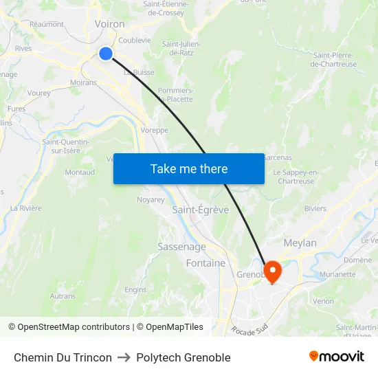 Chemin Du Trincon to Polytech Grenoble map