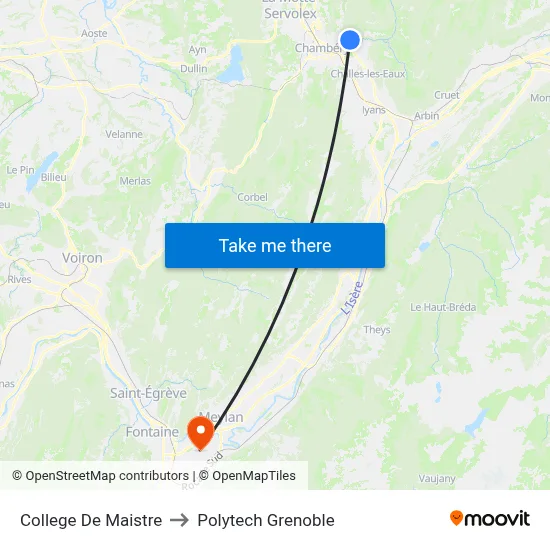 College De Maistre to Polytech Grenoble map