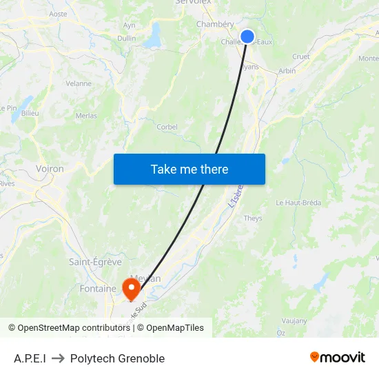 A.P.E.I to Polytech Grenoble map