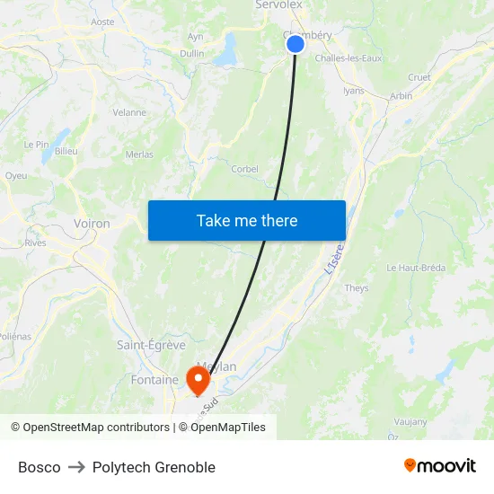 Bosco to Polytech Grenoble map