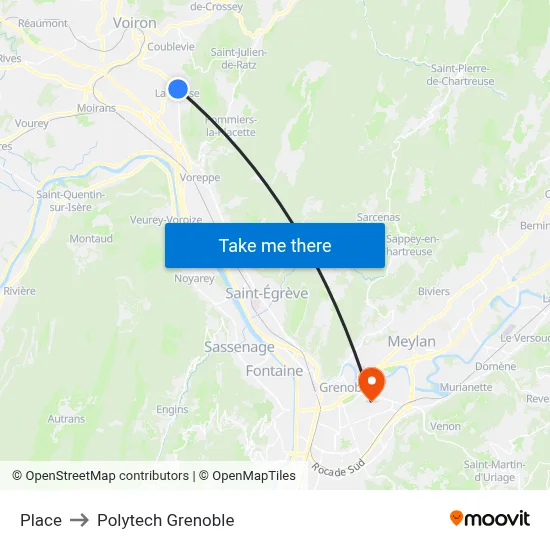 Place to Polytech Grenoble map