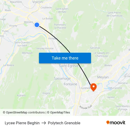 Lycee Pierre Beghin to Polytech Grenoble map