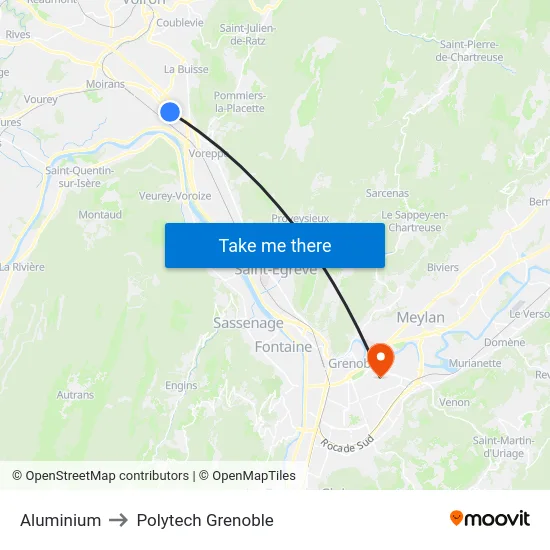 Aluminium to Polytech Grenoble map