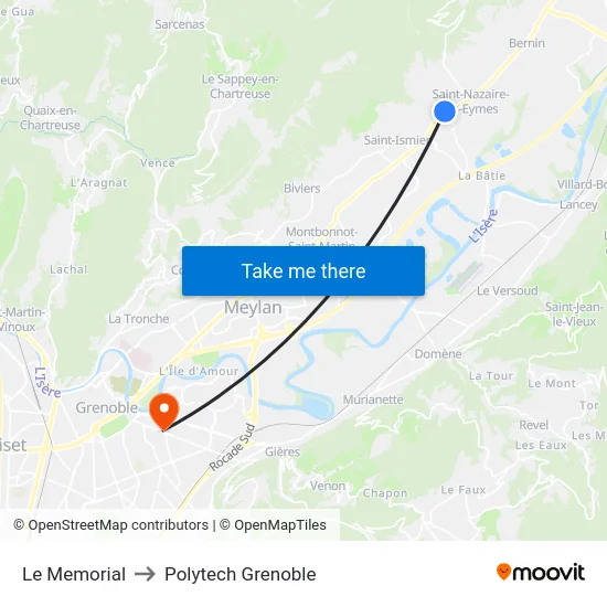 Le Memorial to Polytech Grenoble map