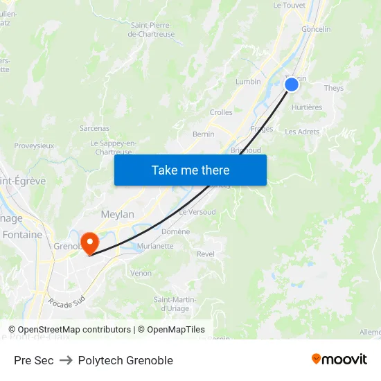 Pre Sec to Polytech Grenoble map