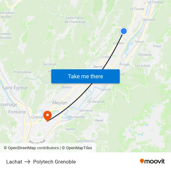 Lachat to Polytech Grenoble map