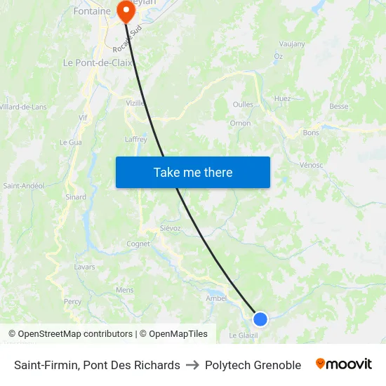 Saint-Firmin, Pont Des Richards to Polytech Grenoble map