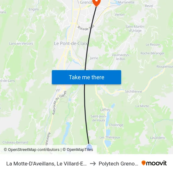 La Motte-D'Aveillans, Le Villard-Ecole to Polytech Grenoble map