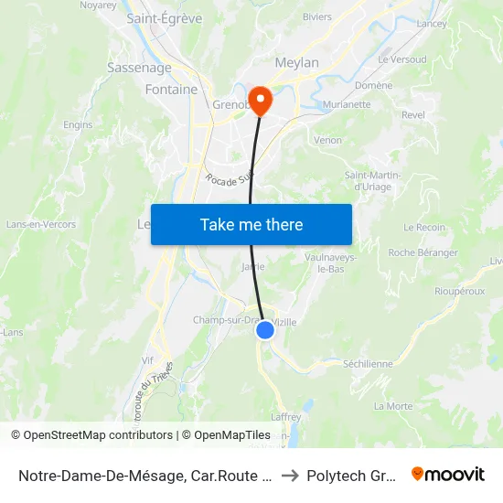 Notre-Dame-De-Mésage, Car.Route De Montaley to Polytech Grenoble map