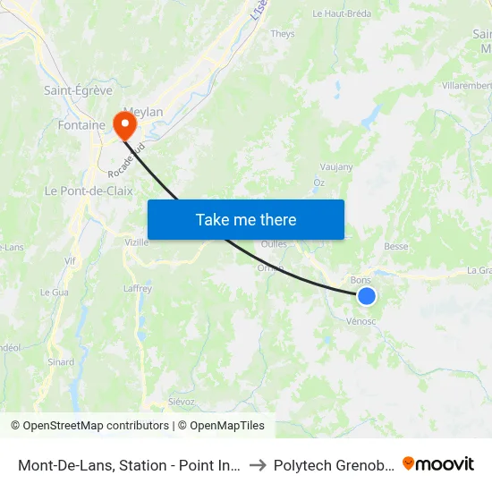 Mont-De-Lans, Station - Point Info to Polytech Grenoble map