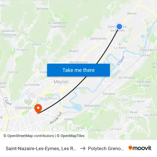 Saint-Nazaire-Les-Eymes, Les Ratz to Polytech Grenoble map