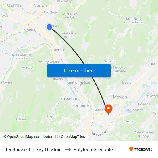 La Buisse, Le Gay Giratoire to Polytech Grenoble map