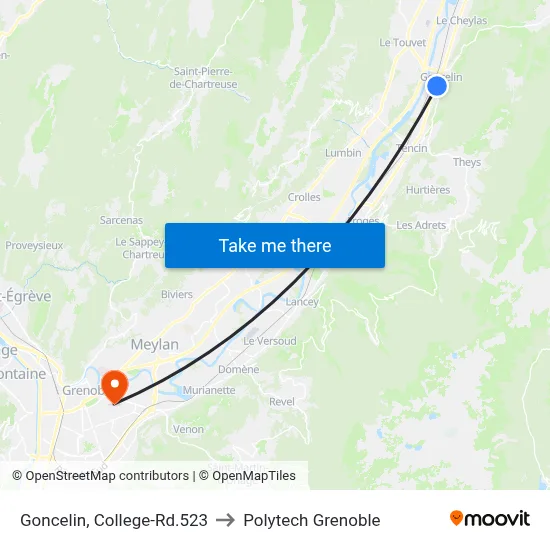 Goncelin, College-Rd.523 to Polytech Grenoble map