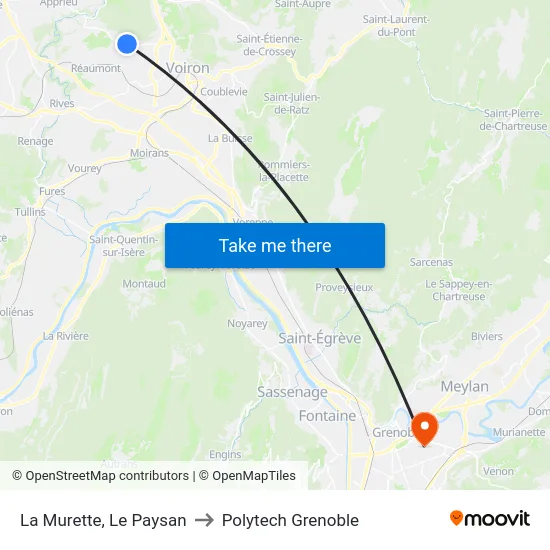 La Murette, Le Paysan to Polytech Grenoble map