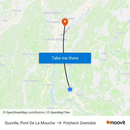 Susville, Pont De La Mouche to Polytech Grenoble map