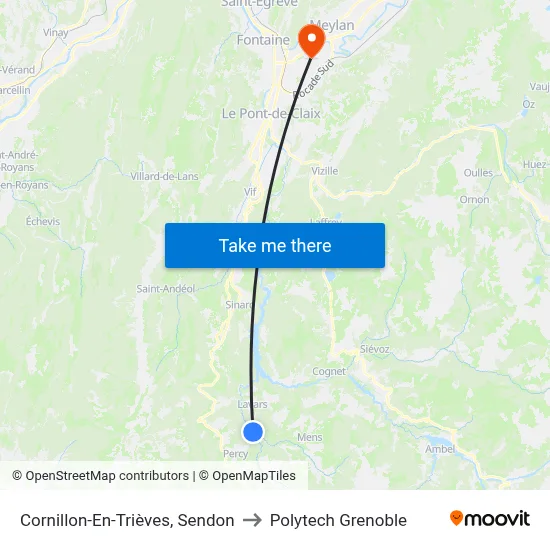 Cornillon-En-Trièves, Sendon to Polytech Grenoble map