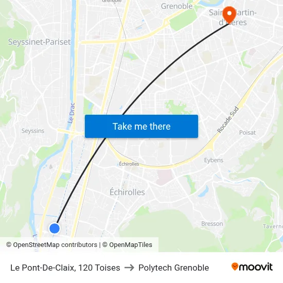 Le Pont-De-Claix, 120 Toises to Polytech Grenoble map