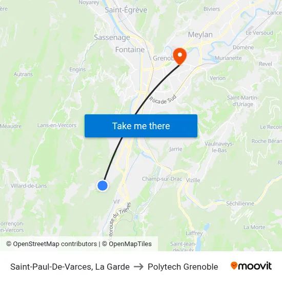 Saint-Paul-De-Varces, La Garde to Polytech Grenoble map