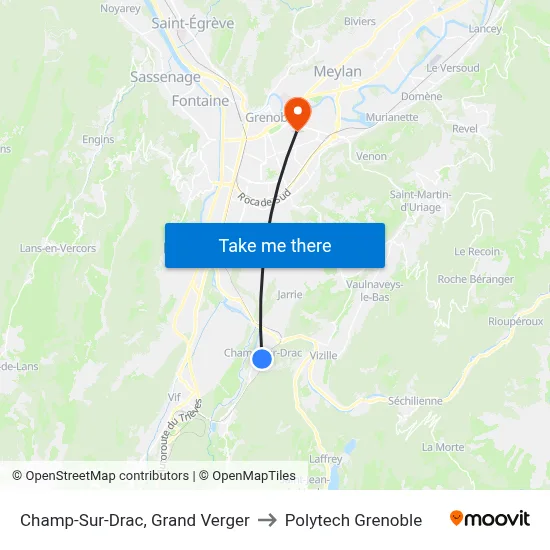 Champ-Sur-Drac, Grand Verger to Polytech Grenoble map