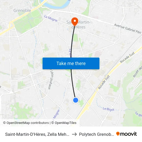 Saint-Martin-D'Hères, Zella Mehlis to Polytech Grenoble map