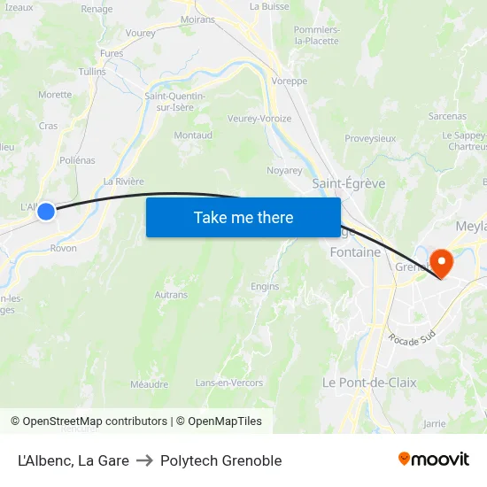 L'Albenc, La Gare to Polytech Grenoble map