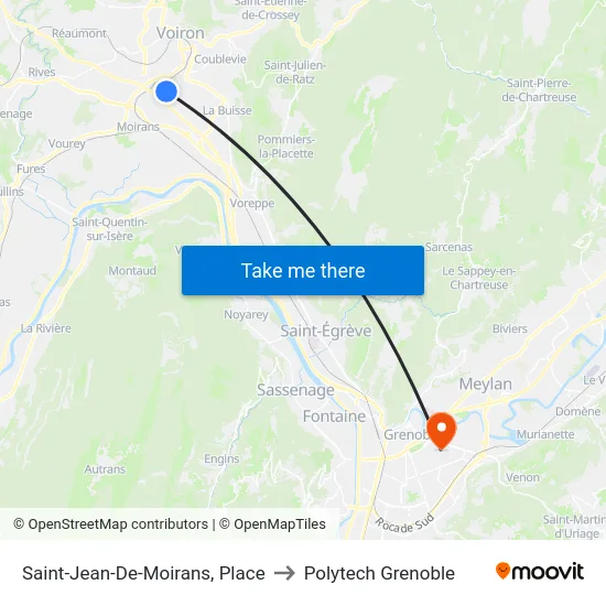 Saint-Jean-De-Moirans, Place to Polytech Grenoble map