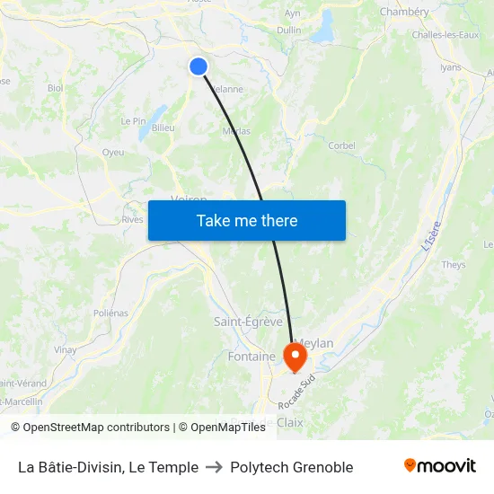 La Bâtie-Divisin, Le Temple to Polytech Grenoble map