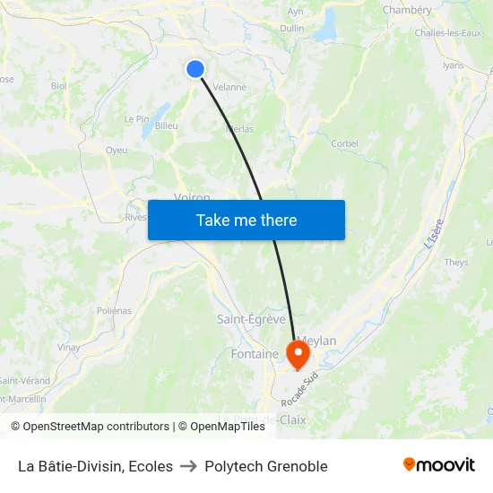 La Bâtie-Divisin, Ecoles to Polytech Grenoble map