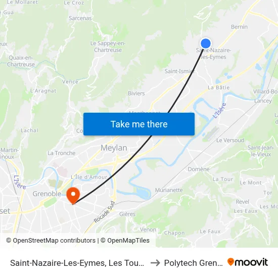 Saint-Nazaire-Les-Eymes, Les Tourterelles to Polytech Grenoble map